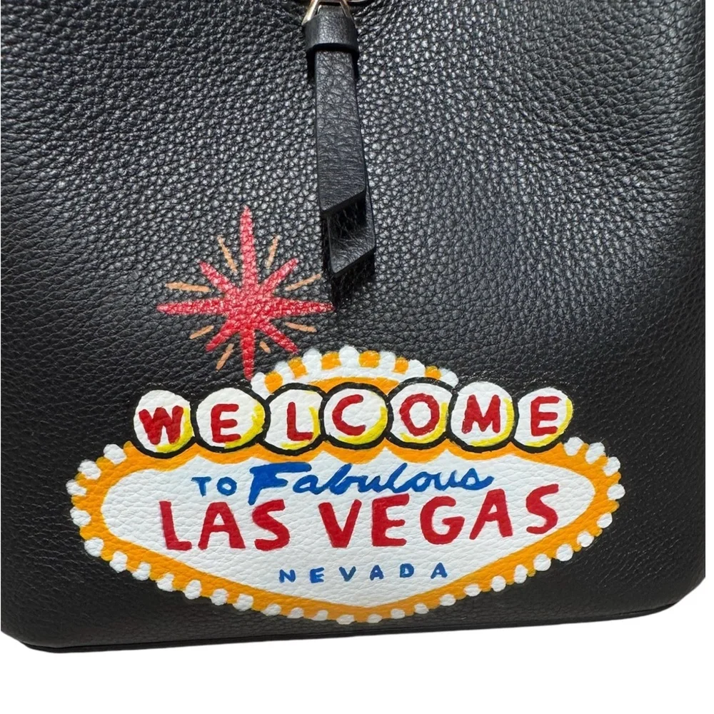 Kate Spade ♠️ Bucket Bag with custom painted Las Vegas theme /NWT - Picture 5 of 12